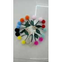 HSSP02 Wholesale Custom Fur Pom Pom Keychain With Factor